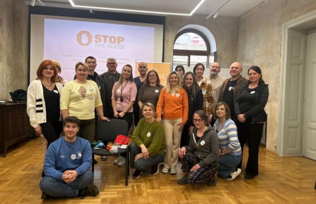 Dziękujemy Ogólnoukraińskiej Radzie Reanimacji oraz Domowi Ukraińskiemu w Warszawie za szkolenie z zatrzymywania krwotoków.