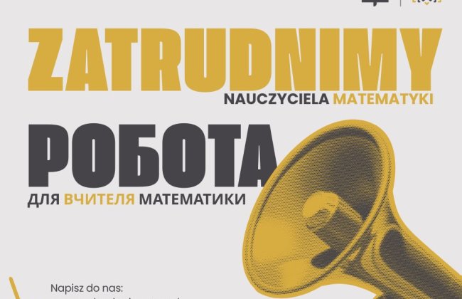 Zatrudnimy nauczyciela/ nauczycielkę matematyki