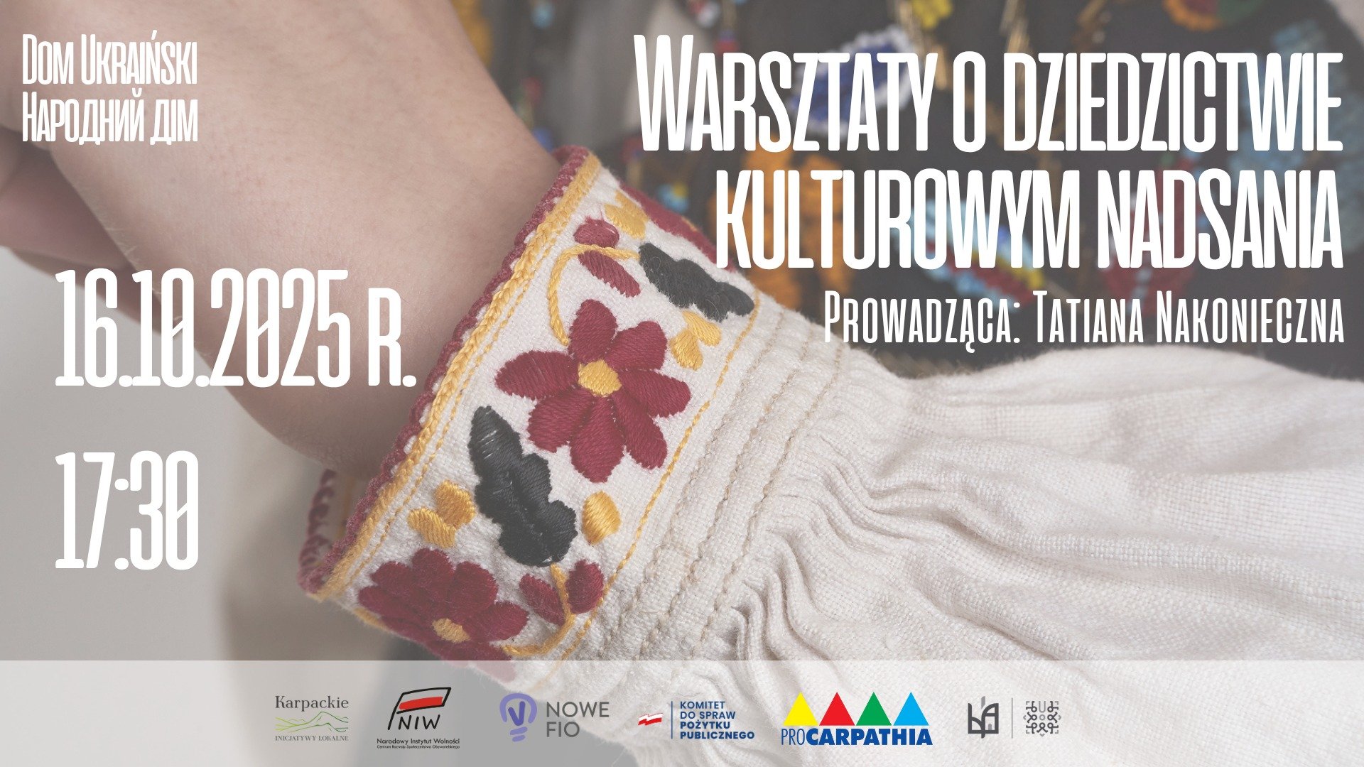 Майстер-класи про культурну спадщину Надсяння з Татяною Наконечною
